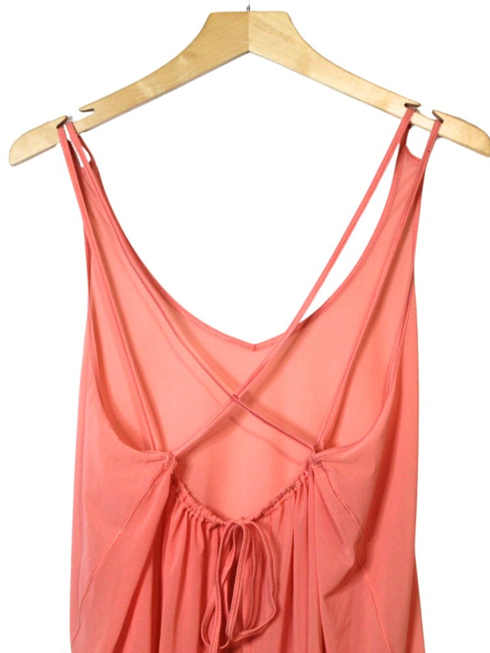 Lululemon women's tank top size 6 coral mesh Such a Cinch adjustable open back - Picture 8 of 9